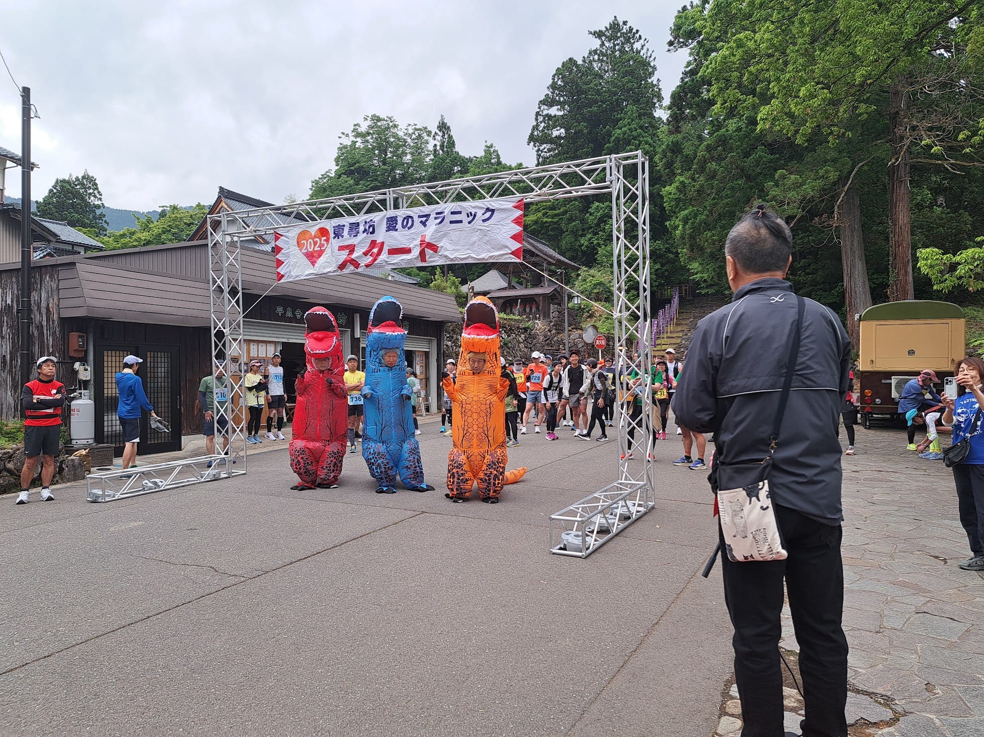 Start of Race with 3 dniosaurs