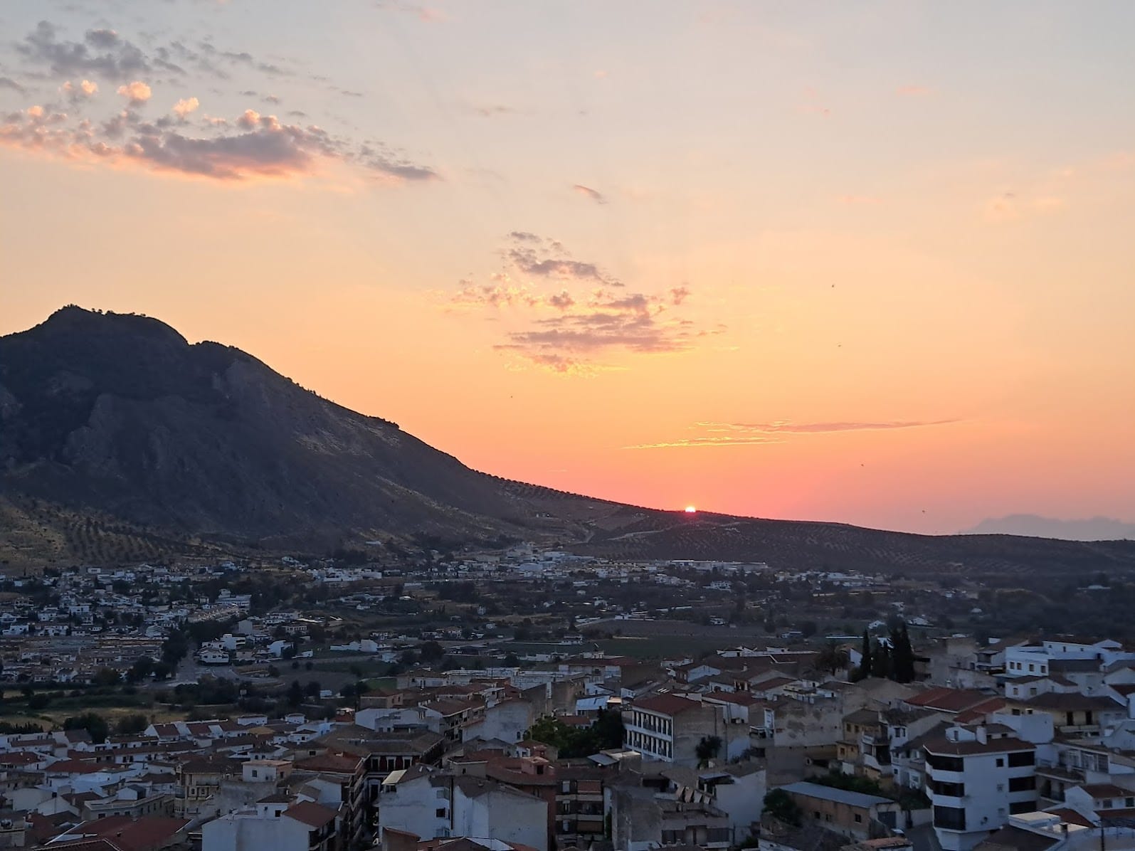 The sun on the morning of the race.