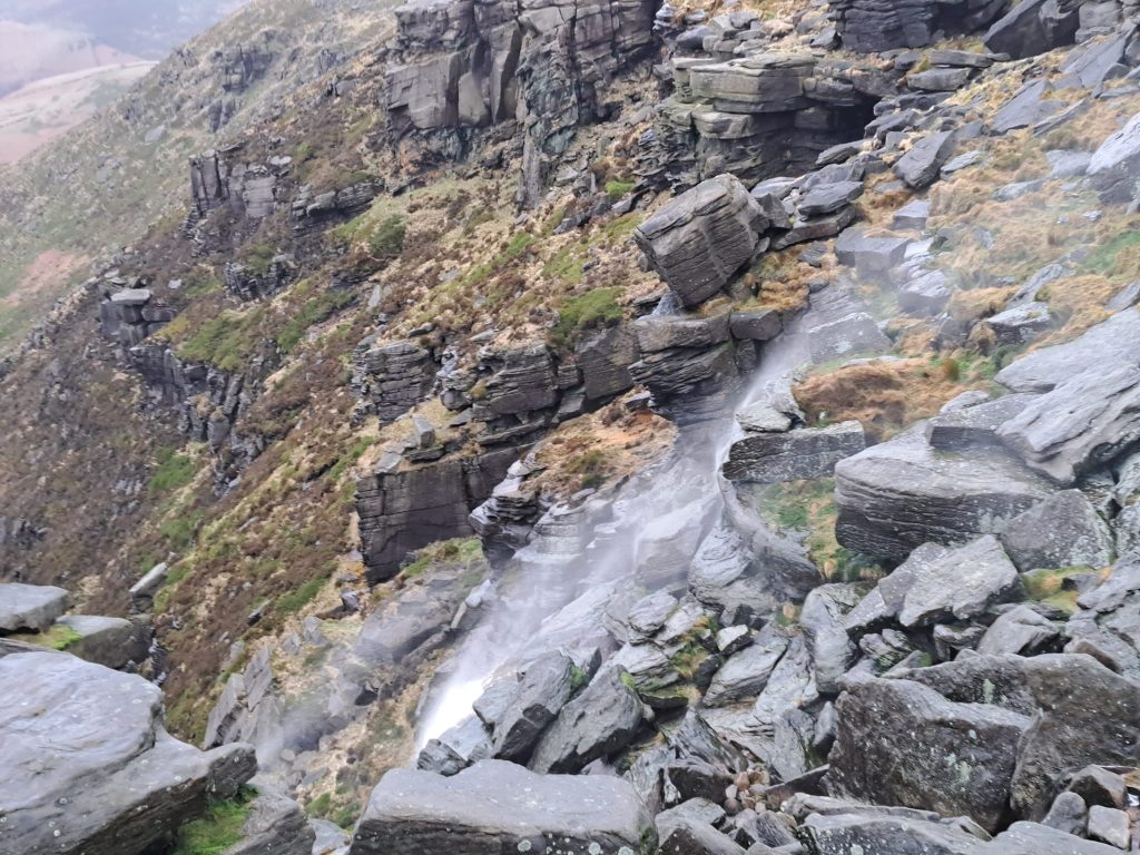 Kinder Downfall - blowing back