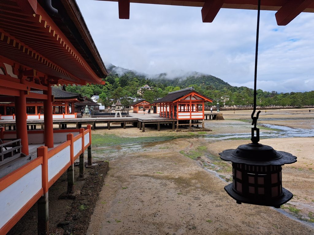 Visiting the temple in Miyajima
