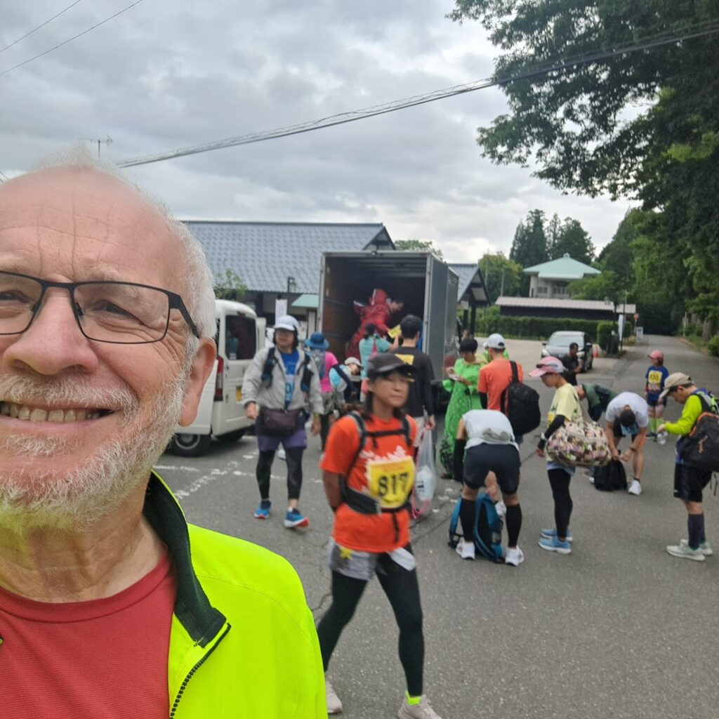 Bag drop before the race.