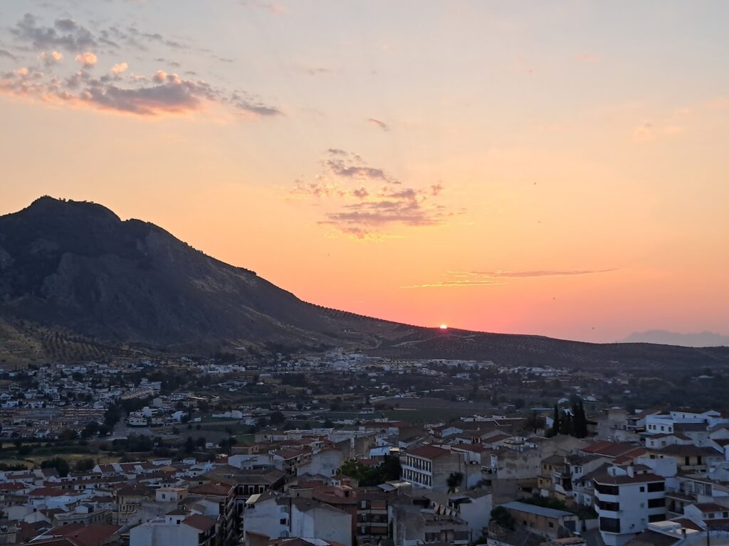 The sun on the morning of the race.
